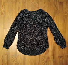 gepunktete Bluse, blau mit