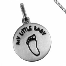 Anhänger Kinder Baby Taufe Füßchen auch mit Gravur und Kette Babyfüsschen