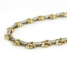 Armband Armkette massiv 750/- 18k Weiß- Gelbgold Bicolor ca. 19 cm 6,2 mm -987