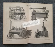 Lithografie 1886: LOKOMOBILEN