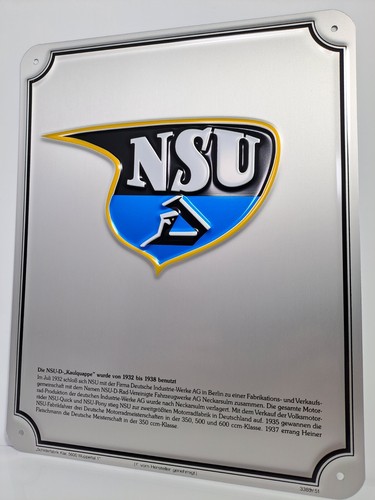 Nsu blechschild 19 - nsu, x