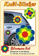 Sortiment 4 Prilblumen Blumen Aufkleber Pril* Blume Retroblume Flowers