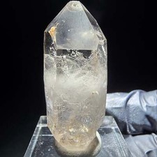 Goboboboseb, Eisenstufe mit doppeltem Ende mit Geisterrauchquarz, Namibia