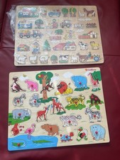 2x Eichhorn Holz Steckpuzzle