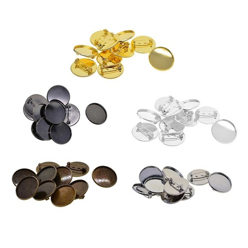 10x cabochon brosche - 10x, rohlinge