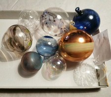 Lauscha Glas Kugeln Konvolut 9er Set Christbaumschmuck