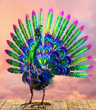 Riesen Metall Figur Pfau 54cm