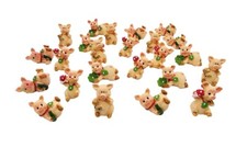 24 Glücksschweinchen Glücksbringer Figuren Schwein Glück Kleeblatt Mini Figur
