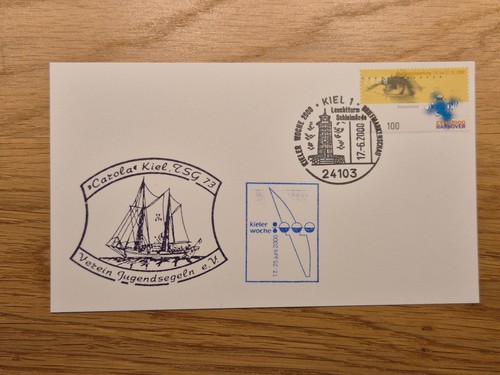 Postkarte mit schiffsstempel - postkarte,