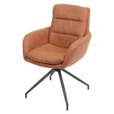 B-Ware Esszimmerstuhl MCW-K32, Küchenstuhl, drehbar, Wildleder-Optik braun