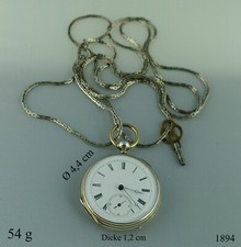 Taschenuhr Silber Echappement Cylindre N 87168 Frackuhr Schlüsselaufzug