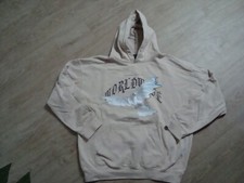 Jungen Kapuzen Hoodie Shirt Pullover mit Aufdruck Taube beige von boohooMan Gr.M