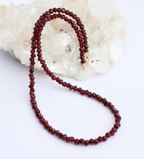 Granat Kette Edelsteinkette Facettierte halskette Weinrot Indian Collier 45 cm