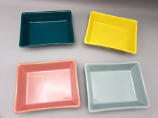 Upsala Ekeby Karlskrona Sweden 4x bunte eckige Schälchen kleine TOP selten