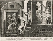 J. Straet Stradanus Conversation of the Warder Bible Kupferstich engraving 1600