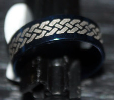 Trend Ring / Modeschmuck blau mit Flecht-Muster 21 mm Adventskalender Edelstahl