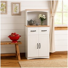 Moderner Küchenschrank mit viel Stauraum Landhausstil Weiß Anrichte