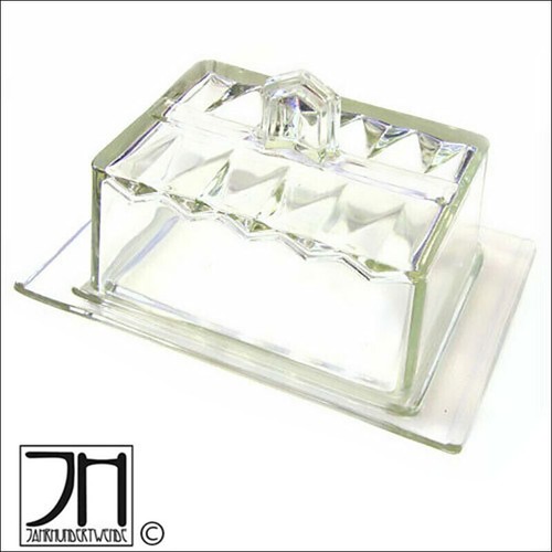 Art deco pressglas butter - pressglas,