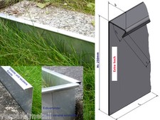 Stabile extra hohe Rasenkante Beeteinfassung 1,5 m lang  Edelstahl V2A rostfrei