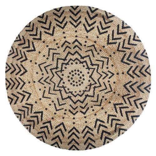 Jute teppich rund - rund, indischer