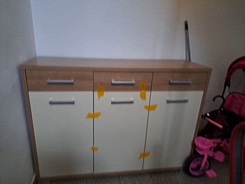 Schrank mit schubladen braun - schrank,