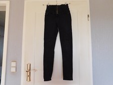 Damenjeans Blind Date Gr.30 schwarze Jeans hoher Bund m.Knöpfen gebraucht 