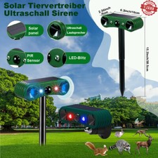 Tiervertreiber Solar Ultraschall Sirene Katzenschreck Hundeabwehr Marderschreck