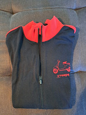 Schwarz-rote Trainingsjacke, Vintage-Style mit VESPA-Motiv, Größe Large