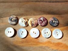10 Perlmutt Knöpfe 17mm Perlmuttknöpfe Muschel 