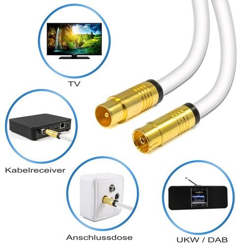 Antennenkabel weiß koaxial - 4k,