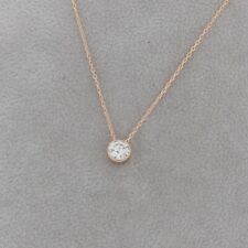 Wert 1170 € Solitär Brillant Anhänger mit Kette (0,20 carat) 750 18 Karat Ros...