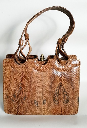 Braun schlangenhaut kelly bag - braun,