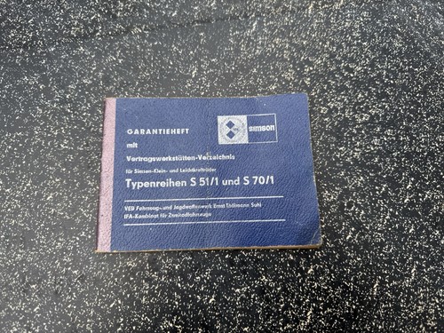 Ifa simson garantieheft s51 - ifa,