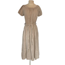 Elegantes Leinen Kleid Beige