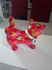 Pomme Pidou Katze mit Halsband und Glocke, rot/bunt, mit Herzen