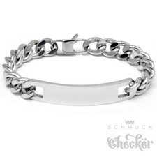 Herren Armband mit individueller Gravur Wunsch-Text Edelstahl Armkette Geschenk