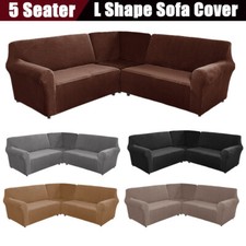 3-Teiliger Sofabezug Ecksofa 5/7 Sitzer Sofabezug L Form Couch Samt Überzüge DE