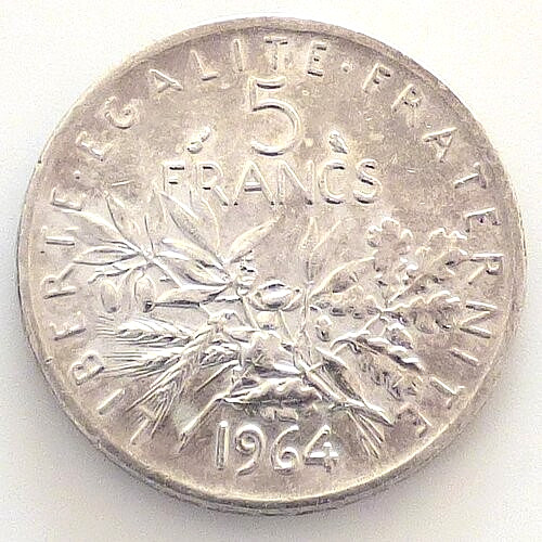 Francs 1964 silber - 5, 1964,
