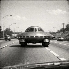 UFO Auto Alien Vintage Retro