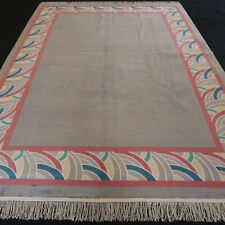 Seidenteppich China 354 x 250 cm Orient Design Teppich Silber Grau Handgeknüpft