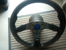 BMW E30 Sportlenkrad Momo Jet III inclusive Nabe und ABE (abgegriffen) 350mm D35