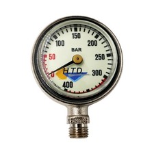 Finimeter Druckluft einzeln weißes Zifferblatt Beschriftung schwarz