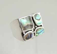 Perlmutt Ring Abalone 925 Silber Damenring Silberring bunter Perlmut