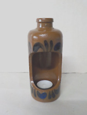 Steingut Salzglasur Flasche als Teelichthalter - Windlicht 16,5 cm groß