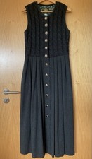 Dirndlkleid 42 Hammerschmid Wolle/Viskose Anthrazit Zopfmuster Durchgeknöpft 