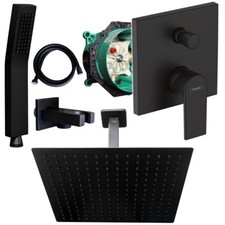 Hansgrohe Vernis Unterputz Duscharmatur Schwarz Regendusche Kopfbrause 30cm Set