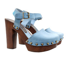 Geschlossene Schwedische Clogs Mit Hohem Absatz Und Riemen - MY462 CELESTE