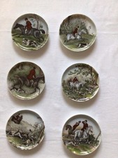 KAISER Porzellan Untersetzer für Gläser Reiter Pferde Hunde englisches Jagdmotiv