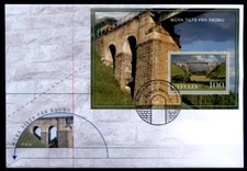 Eisenbahnbrücke über die Rauna, bei Cesis. FDC. Lettland 2006