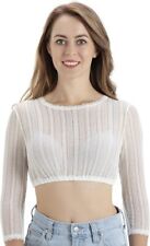 Damen Dirndlbluse Spitze Weiß